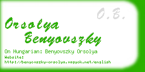 orsolya benyovszky business card